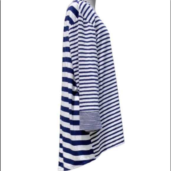 💖NEW!💖Chico’s Tunic Mixed Striped Tee in Size 3 NWOT! - Picture 4 of 10